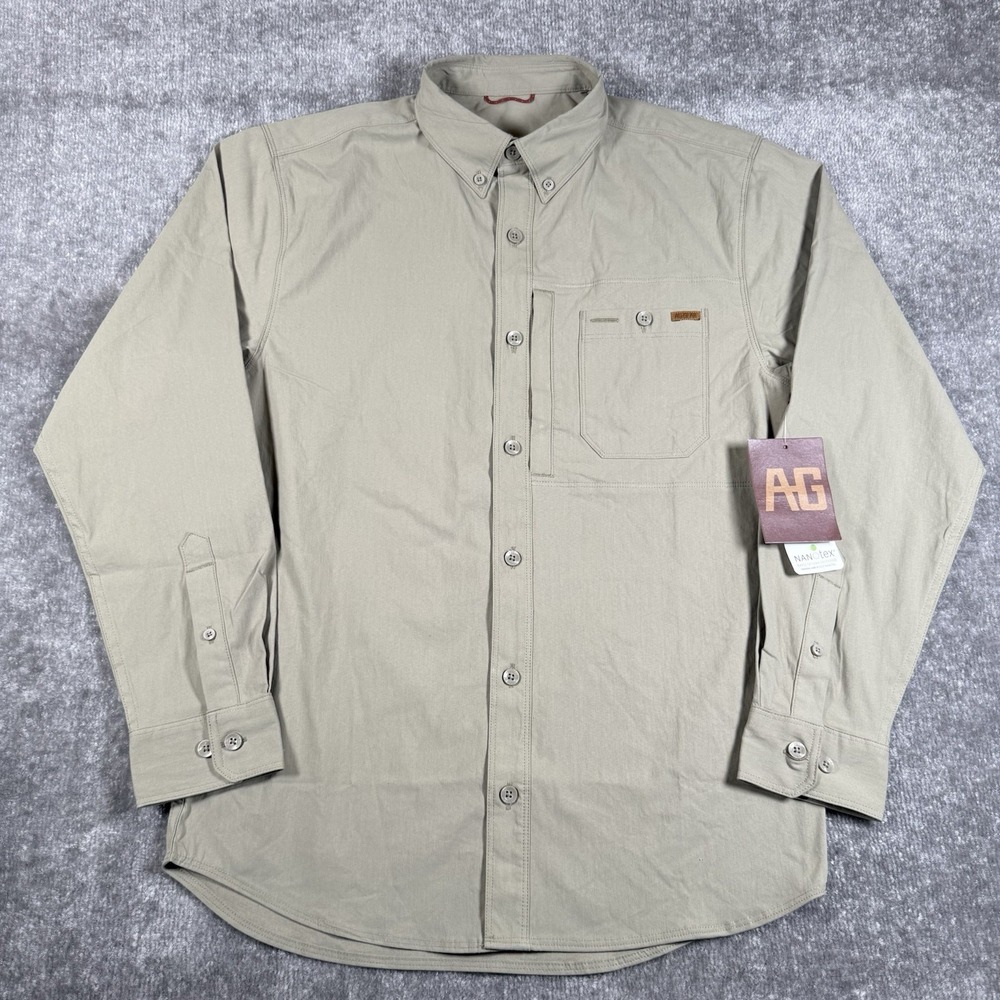 NWT AG Gear Shirt Men's Small Green‎ Harvester Long Sleeve Button Up Stretch